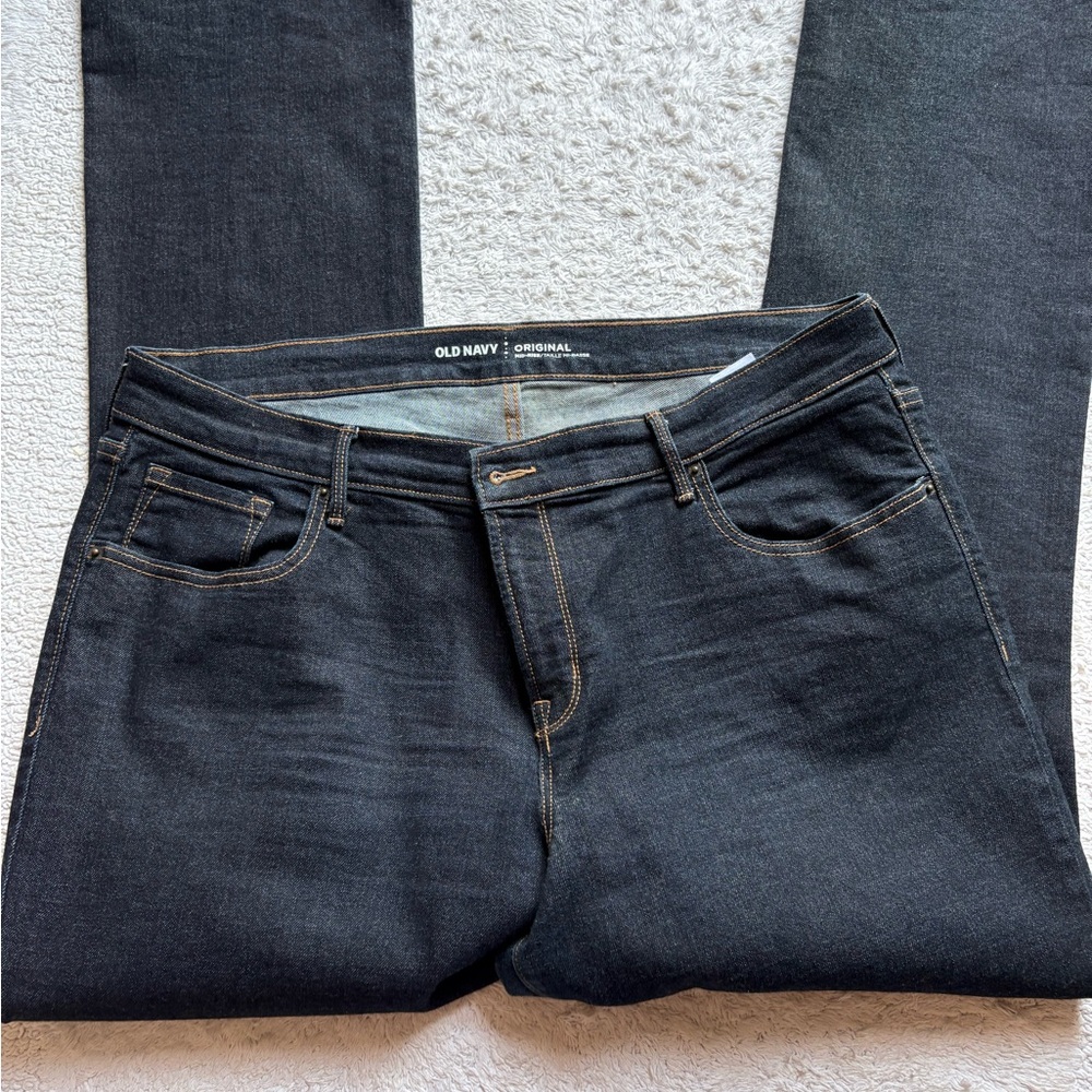 Old Navy Mid-Rise Bootcut Jeans - Size 16, Deep Blue, Excellent Condition